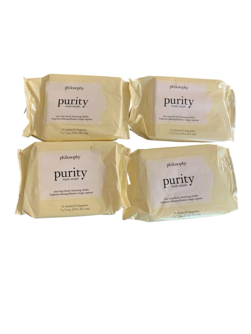 Philosophy Purity Made Simple One Step Facial Cleansing Cloths 60 Count 4 Packs
